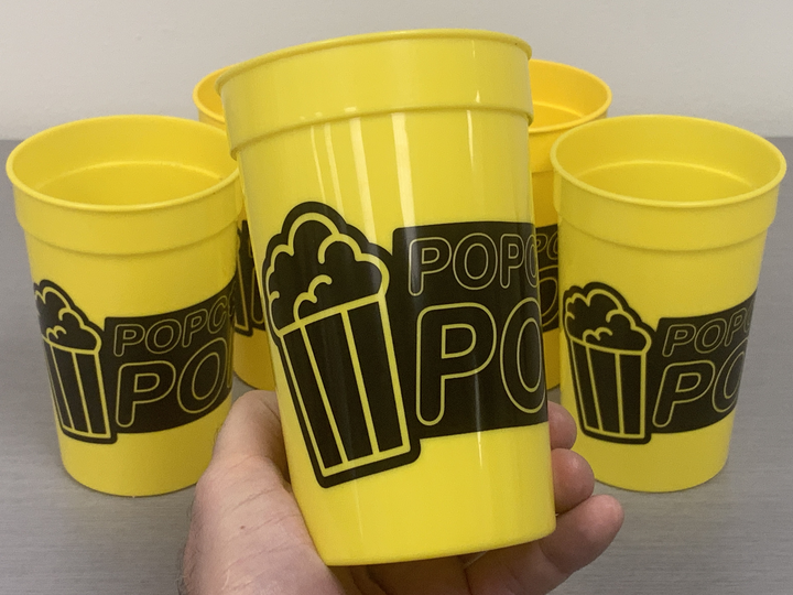 Yellow cup for Popcorn Pop-Up.
