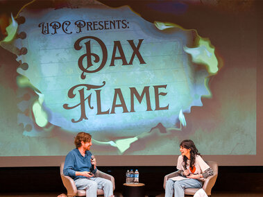 Dax Flame participates in an audience Q&A in March 2026. Photo by Jesus Soto.